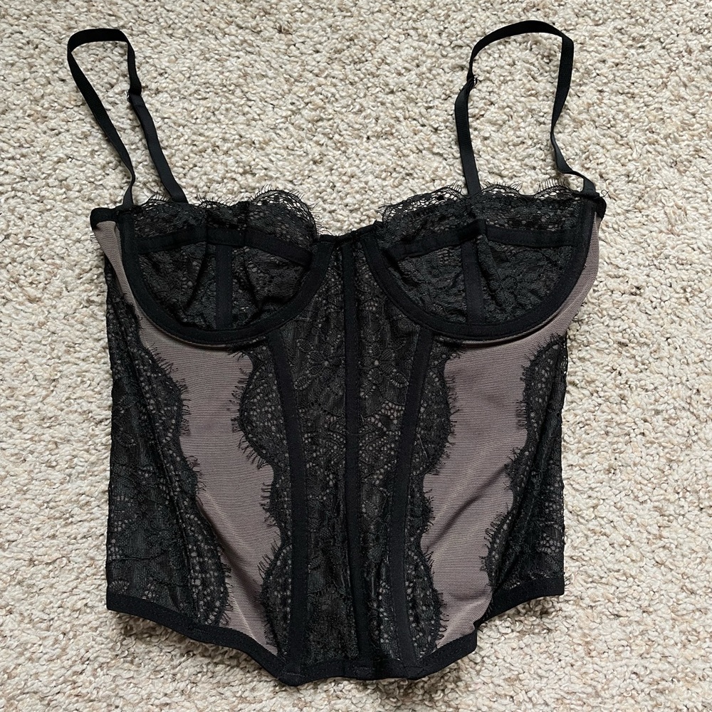 Black out from under corset top